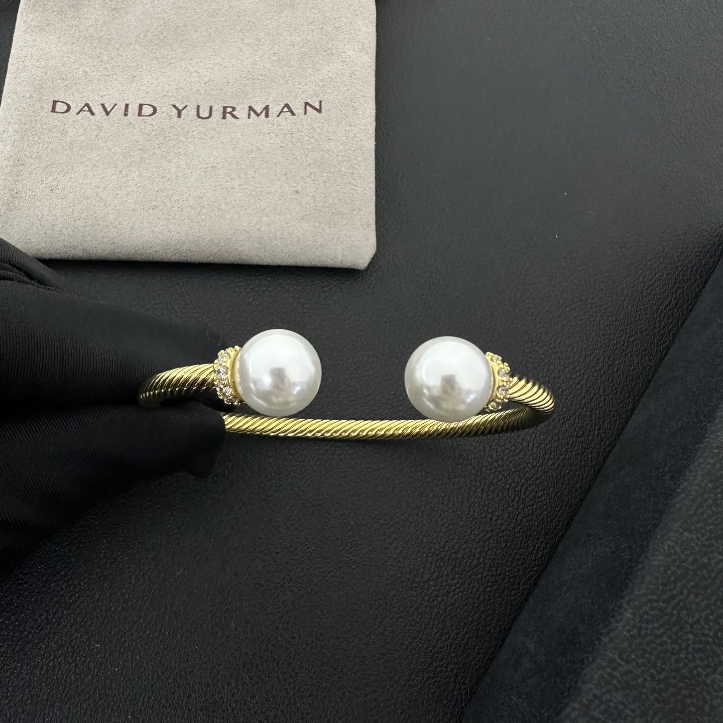 David Yurman Cable Collectibles Pearl Cuff Bracelet